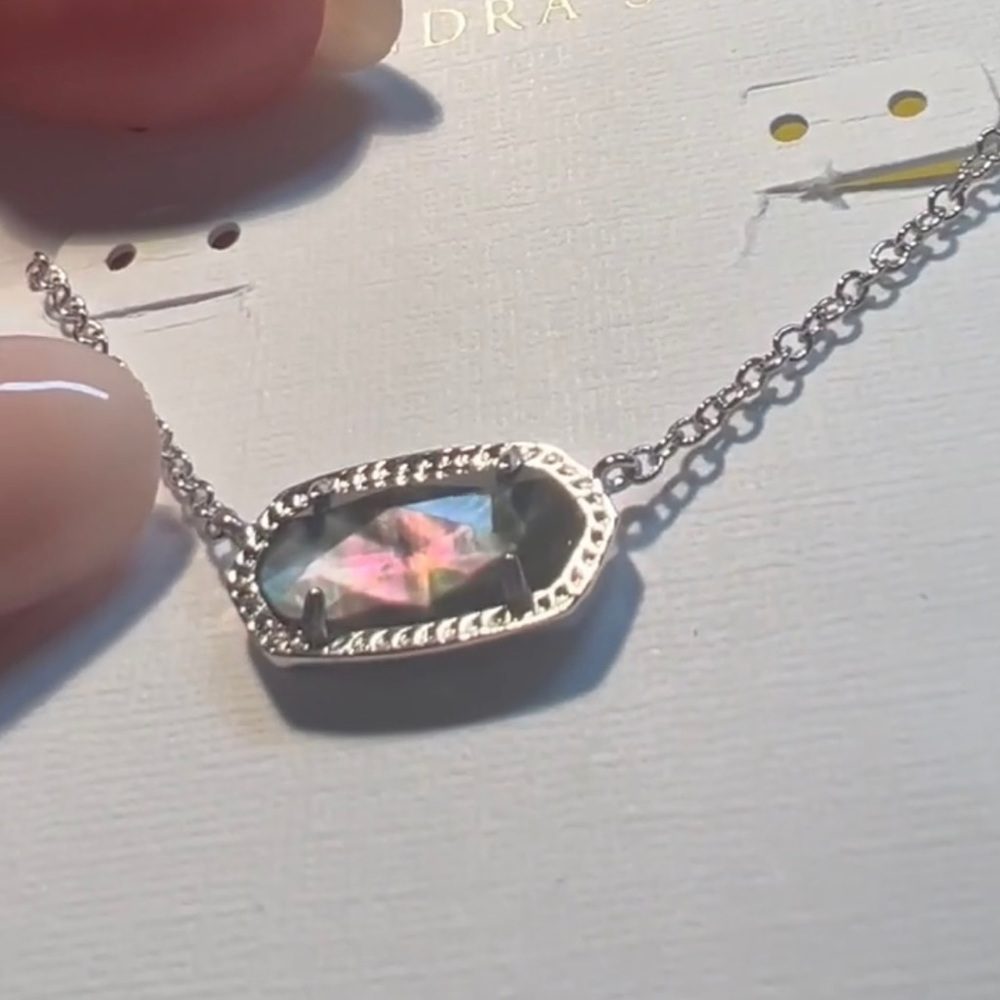 NWT Kendra Scott Retired Elisa Necklace Black Pearl & Silver SOLD OUT Gorgeous! - Picture 1 of 15